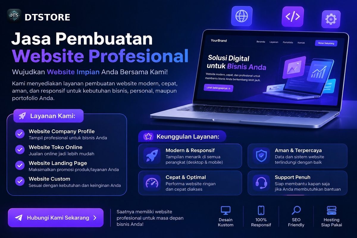 Jasa pembuatan website DTSTORE